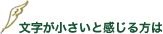文字が小さいと感じる方は